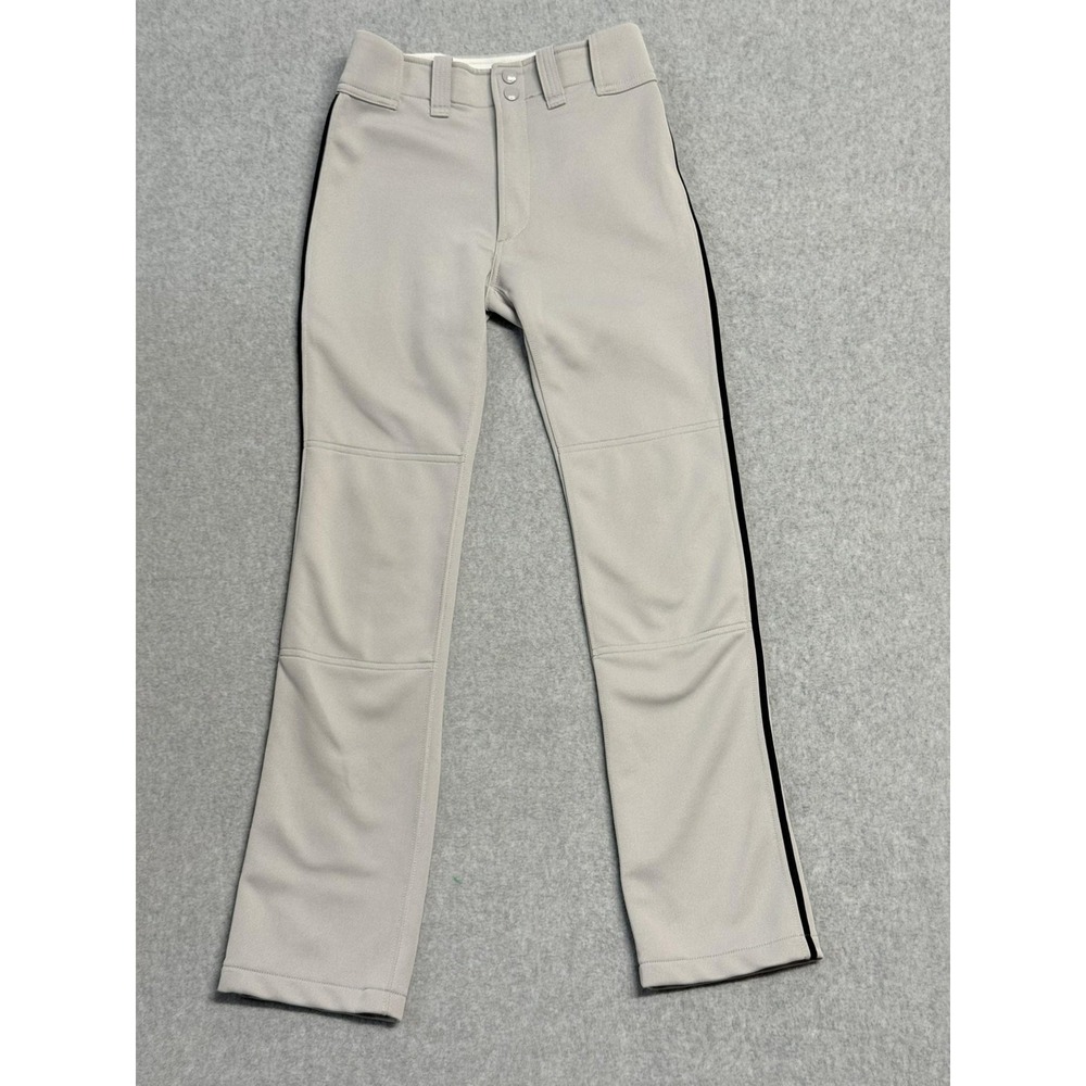 Mizuno Performance Baseball Pants Youth Large 26-28 Gray Black Stripe Boys